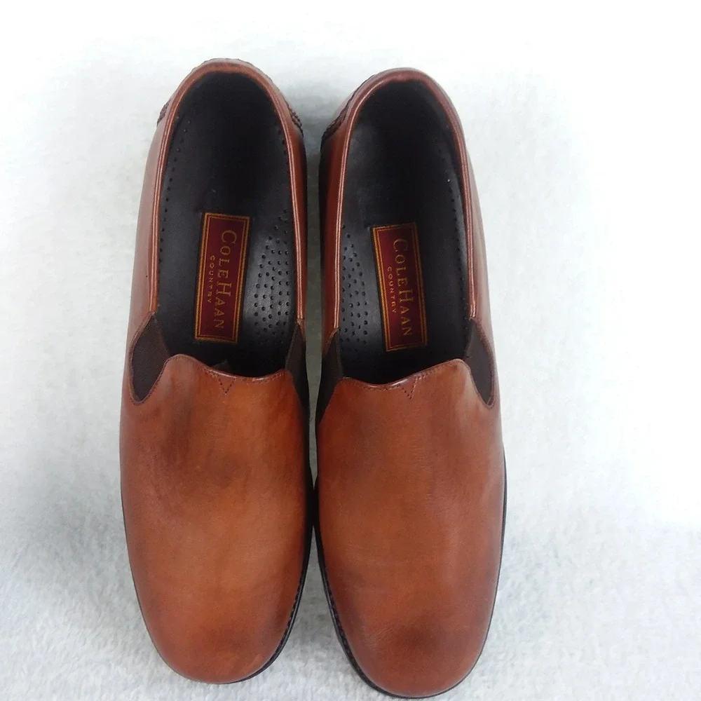 Cole Haan Country Farren Scotch Leather Slip On Loafers Lug‎ Sole Shoes 10 Brown